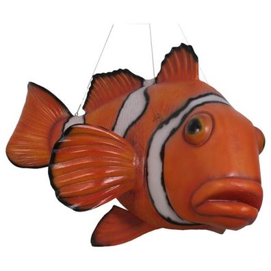 großer Clownfisch hängend übergroß XXL 129cm für draußen aus GFK