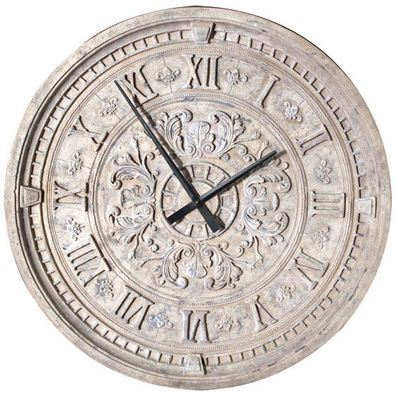 Korinthische Wanduhr 7cm für innen aus Polyresin