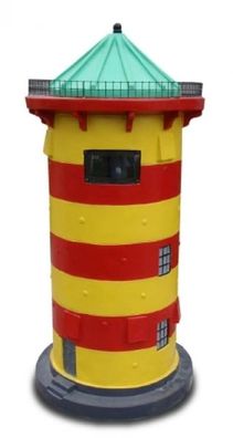 Pilsumer Leuchtturm gelb-rot Otto-Leuchtturm verkleinert 78cm für draußen aus Polyres