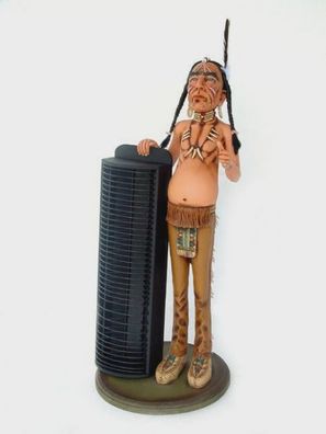 Kleiner Indianer mit CD-Ständer mit CD-Ständer verkleinert 97cm für draußen aus Polyr