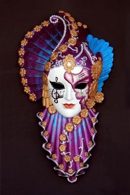 Maske Onda Lila lebensgroß 97cm für draußen aus Polyresin