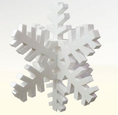 Schneeflocke 3D vergrößert 80cm für innen aus Polyester