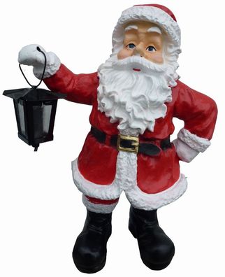 kleiner Weihnachtmann mit Laterne verkleinert 49cm fér draußen aus Polyresin