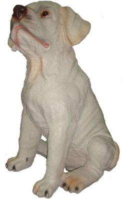 Hund, Labrador Welpe lebensgroß 38cm fér draußen aus Polyresin
