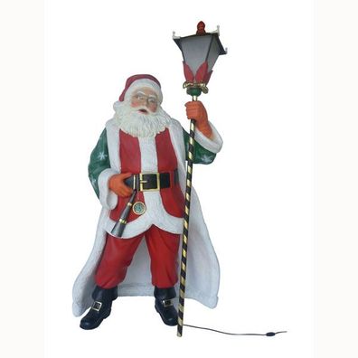 Königlicher Weihnachtsmann mit Umhang und elektirscher Laterne lebensgroß 211cm fér d
