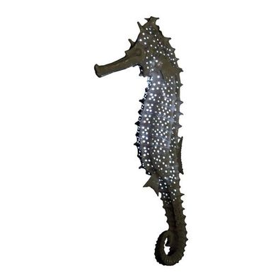 Schwarzes Seepferdchen ébergroß XXL 104cm fér draußen aus GFK