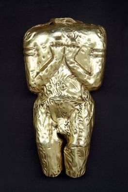 männlicher goldener Torso lebensgroß 64cm fér draußen aus Polyresin