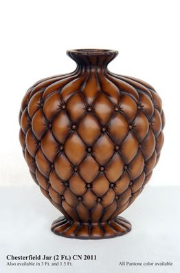 Vase Chesterfield hellbraun 64cm fér draußen aus GFK