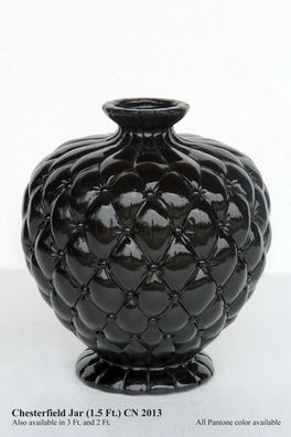 Vase Chesterfield schwarz 49cm fér draußen aus GFK