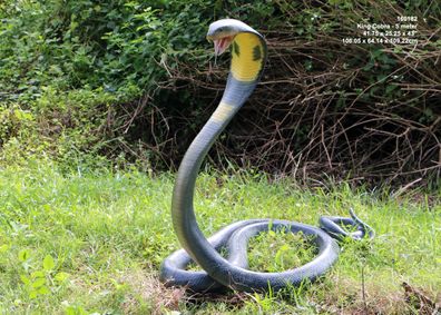 Königs Cobra Schlange 5m lebensgroß 106cm fér draußen aus Polyresin