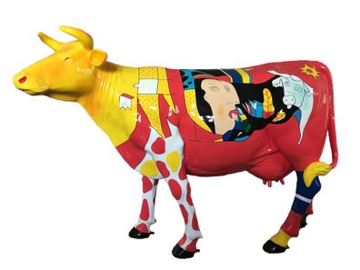 Picasso Kuh groß lebensgroß 165cm fér draußen aus GFK