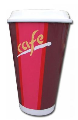 Großer Kaffeebecher ToGo mit Bodenbefestigung (Metalllaschen) ébergroß XXL 155cm fér