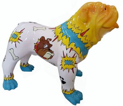 Bulldogge comic lebensgroß 74cm fér draußen aus Polyresin