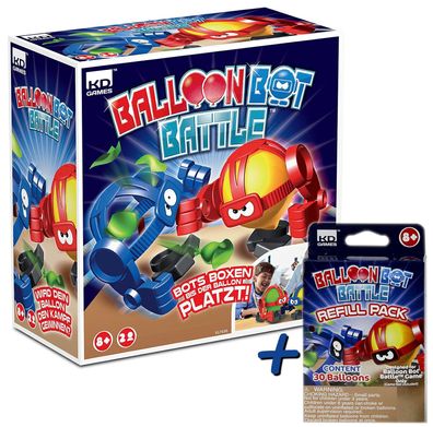 Balloon Bot Battle + Refill Pack 30 Ballons Ballon boxen Spiel Partyspiel