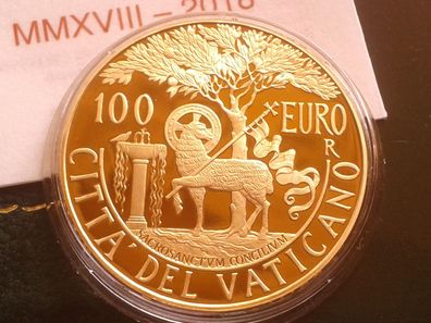 Original 100 euro 2018 PP Gold Vatikan im Etui - 2. vatikanisches Konzil - 30g Gold