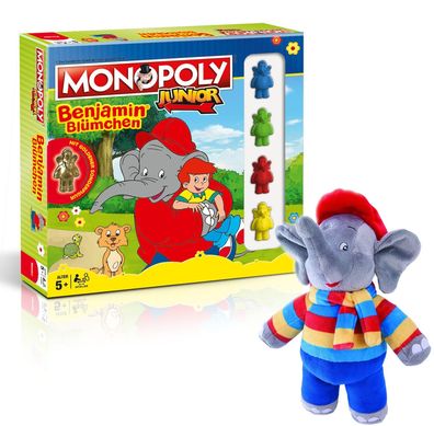 Monopoly Junior Benjamin Blümchen Brettspiel Spiel + Plüschfigur mit Sound 22cm