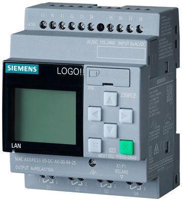 Siemens LOGO!8 230RCE SV/ E/ A: 115V/230V/ Relais, 8 DE/4 DA 6ED1052-1FB08-0BA1