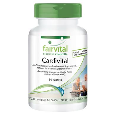 Cardivital 90 Kapseln Herz, 30 Inhaltsststoffe Mineralien Vitamine - fairvital