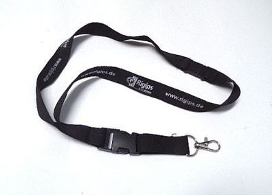 RIGIPS Saint-Gobain Lanyard Schlüsselanhänger Schlüsselband schwarz Werbeartikel