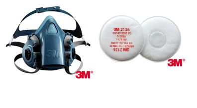 3M 7500 Halbmaske L inkl. P3 Filter 2135 Maske Atemschutz Staubfilter FFP3