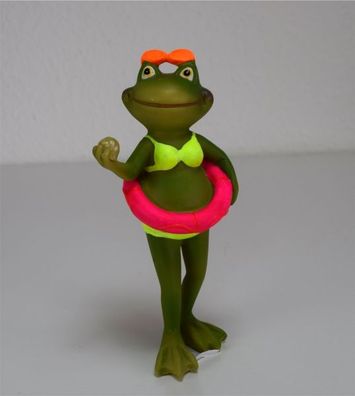 Frosch Frau stehend mit Sonnenbrille 19 * 9 cm Schwimmreifen Neonfarben Dekoration