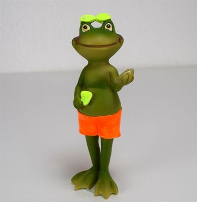 Frosch Mann stehend mit Sonnenbrille 19 * 7 cm Muschel Neonfarben Dekoration