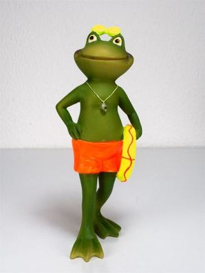 Frosch Mann stehend mit Sonnenbrille 26 * 11 cm Schwimmreifen Neonfarben Dekoration