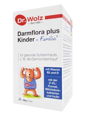 Dr. Wolz Darmflora plus Kinder + Familie* 68g Pulver | 3 Milchsäurebakterienstämme