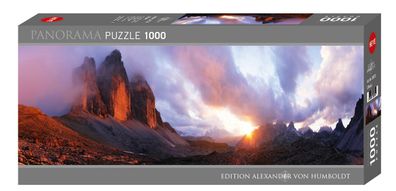 Heye Puzzle -3 Zinnen- 1000 Teile Panorama, Dolomiten 3 Peaks Humboldt Ed. 29770