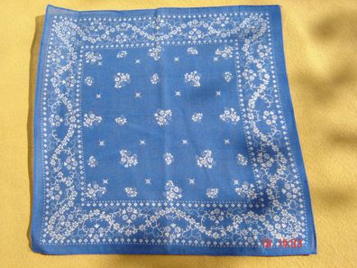 Trachten Taschentuch Dirndl Blümchen Taschentuch Baumwolle blau 27cm