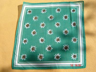 Trachten Taschentuch Dirndl Edelweiß Taschentuch Baumwolle grün 28cm