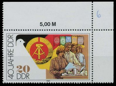 DDR 1989 Nr 3281 postfrisch ECKE-ORE X0E41B6