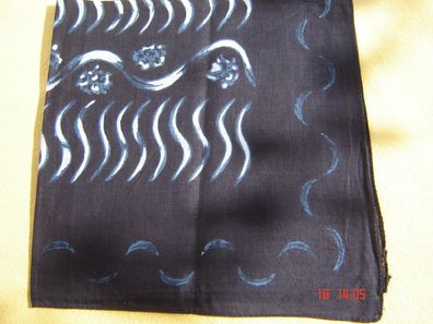 Nikituch Baumwolle wie Batik schwarz blau grau 52cm Bandana Halstuch Kopftuch p