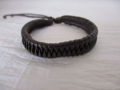 Leder Armband Braun 1 cm breit verstellbar