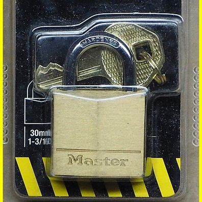 Master Lock Vorhängeschloss 130D - Breite 30 mm - gehärteter Stahlbügel 5 mm