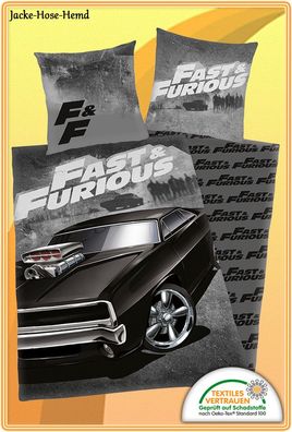 Fast & Furious Bettwäsche The Fast and the Furious Baumwolle Gr:135x200cm NEU