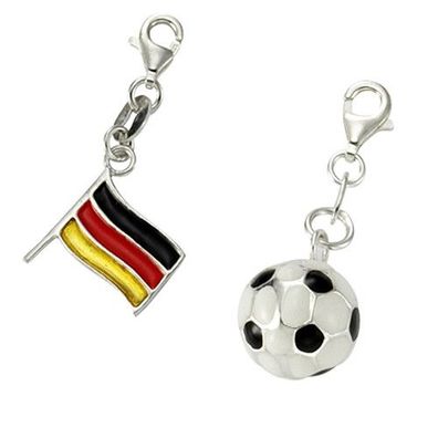 Charms Anhänger Flagge Fahne Fußball Deutschland schwarz rot gold EM WM Europa
