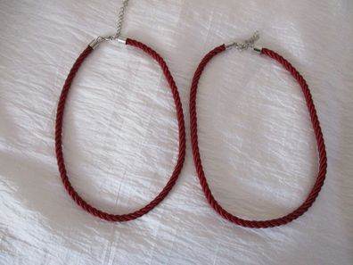 Halskette Kordelkette Rot 2 Stück ohne Anhänger