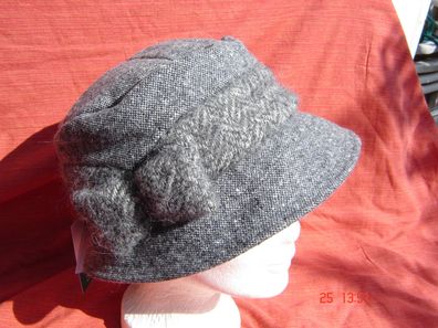 Winterhut von Frasconi Wollstoff Mix wie Tweed hellgrau mit Microfleecefutter W4