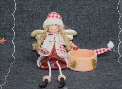 B: Engel sitzend mit Teelichthalter 10 * 20 cm Kantenhocker Weihnachten Advent