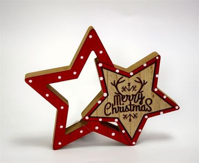 Holzaufsteller Sterne ca.21,5 * 18 * 2 cm Weihnachtsdekoration Merry Christmas Stern