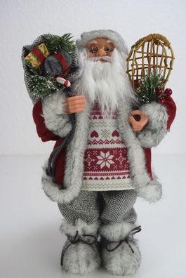 Weihnachtsmann Nikolaus in Rot ca. 30 cm stehend mit Geschenkesack Nr. 20349