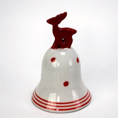 Glocke Keramik Rentier ca. 11 cm Glöckchen Weihnachten Reh Hirsch Keramikglocke