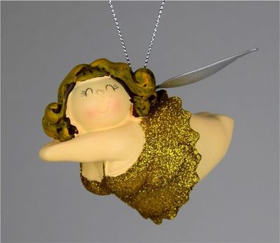 Hänger Engel Molly gold 8 cm Rubensmodell Weihnachtsengel Dekofigur Advent Dickmadam