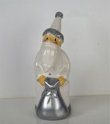 Nikolaus Weihnachtsmann weiß mit Sack 4,6 * 10 cm Adventsdekoration