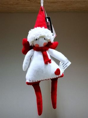 Stoffanhänger Wichtel ca. 22 * 10 cm Weihnachten Anhänger Stoff rot weiß Engel