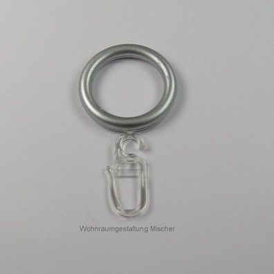 10 Ringe mit Faltenhaken für Gardinenstangen mit 20 mm Durchmesser