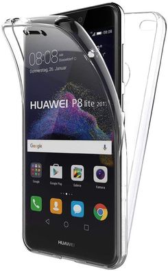 Huawei P8 Lite 2017 Full Cover Silikon TPU 360° Transparent Cover Hülle