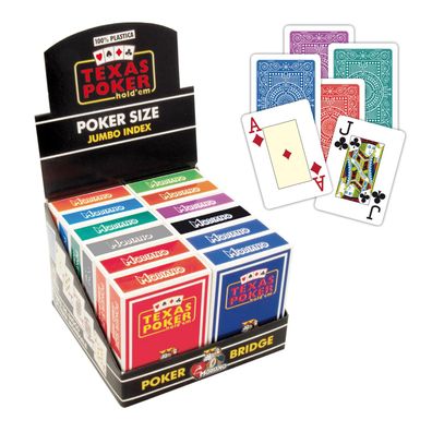 Plastik Texas Pokerkarten 2 Jumbo Index von Modiano