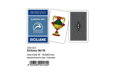 Modiano Siciliane Regionales Italienisches Kartenspiel 100% Plastik